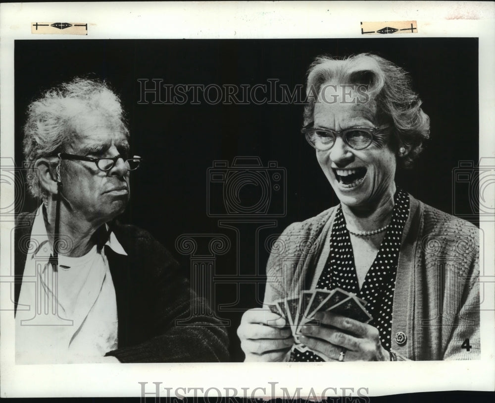 1979 Press Photo Hume Cronyn and Jessica Tandy in &quot;The Gin Game.&quot; - mjp08480 - Historic Images