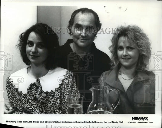 1991, Lena Stolze, star of "The Nasty Girls" with the real Nasty Girl - Historic Images