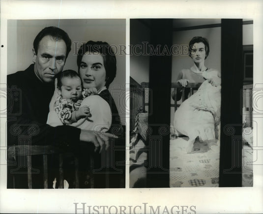 1994 Press Photo Crobin Bernsen, Amanda Pays and Sam in "I know My Son Is Alive" - Historic Images