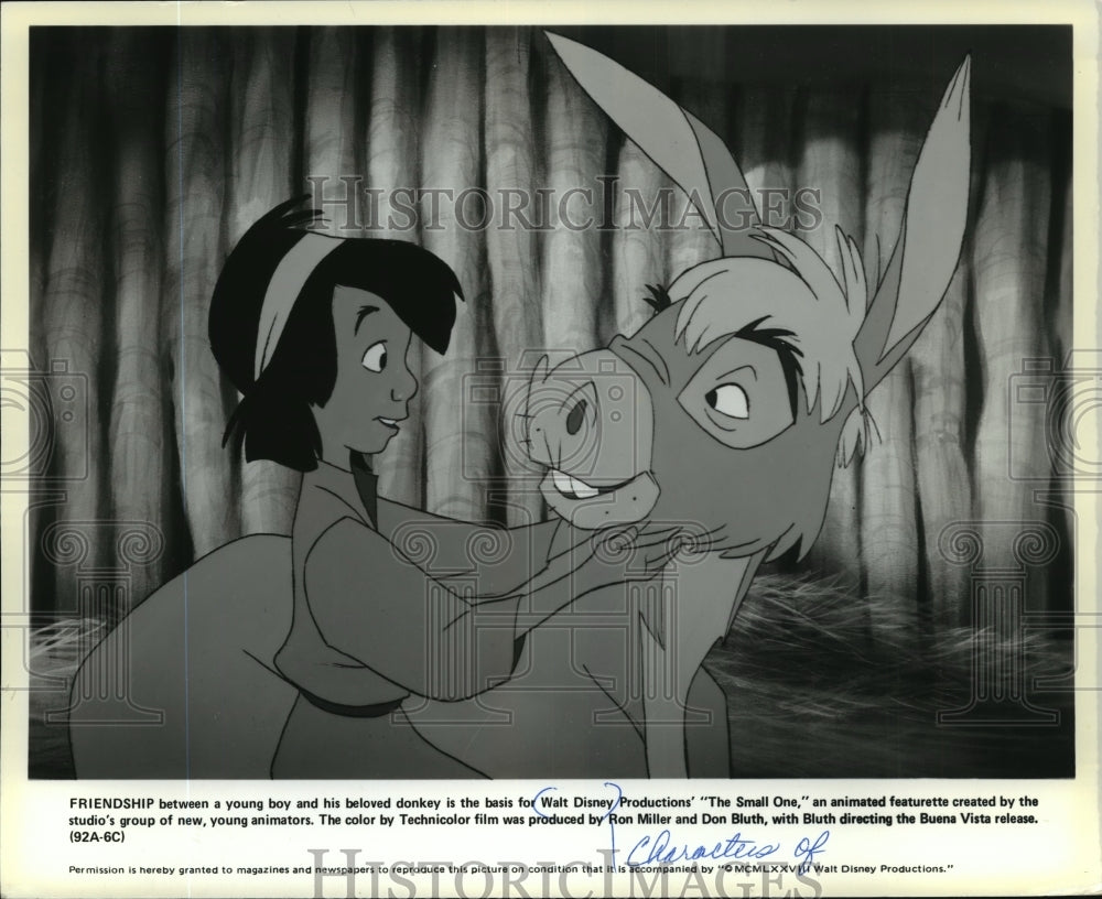 1979 Press Photo A young boy and his donkey in Walt Disney&#39;s &quot;The Small One.&quot;-Historic Images
