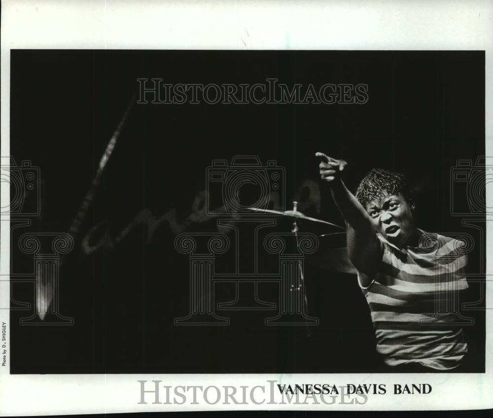 1985 Press Photo Vanessa Davis Band, Blues Singer. - mjp08777 - Historic Images