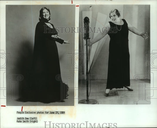 1981 Press Photo Judith Dow on left and Kate Smith on right. singers. - Historic Images