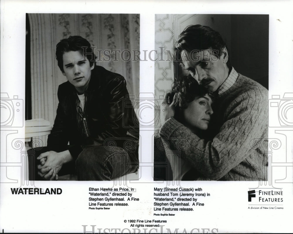 1992, Ethan Hawke, Sinead Cusack and Jeremy Irons in &quot;Waterland.&quot; - Historic Images