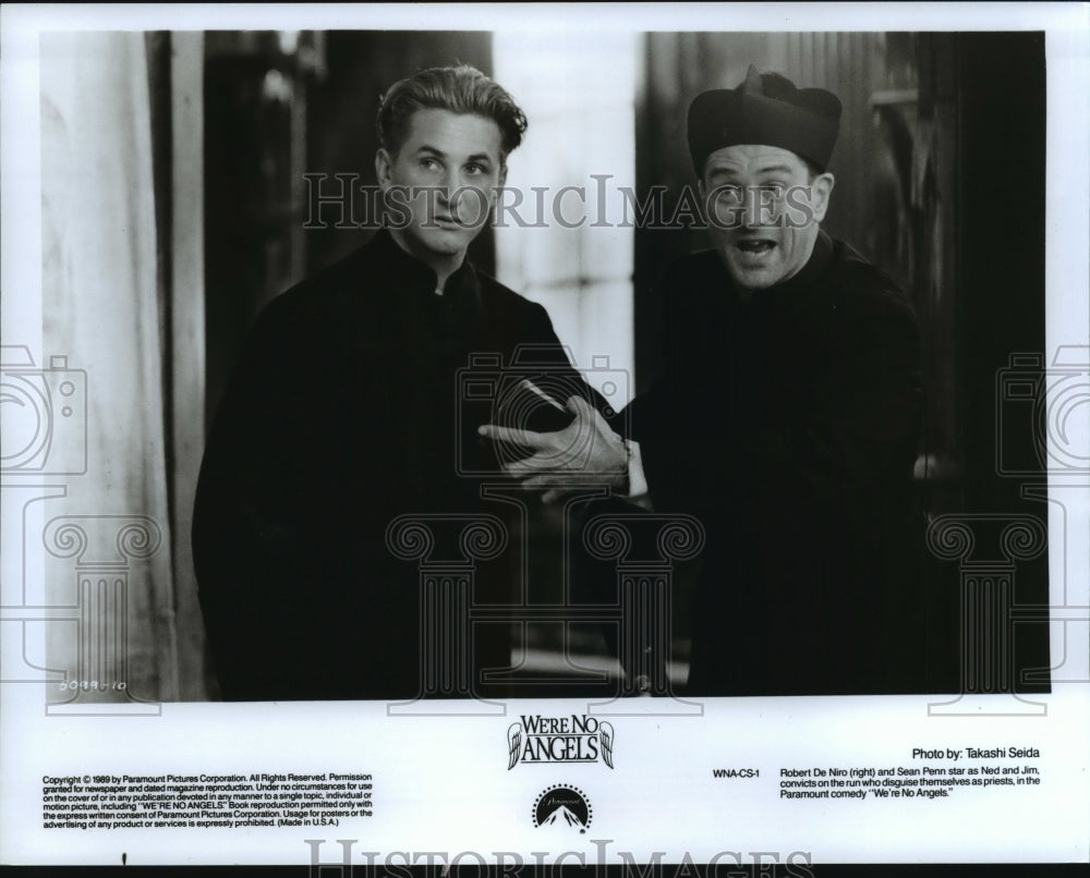 1989 Press Photo Robert De Niro, Sean Penn in &quot;We&#39;re No Angels&quot; Movie- Historic Images