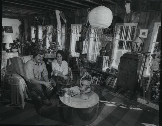 1978, John & Linda Dietrich in living room of their Door County home. - Historic Images