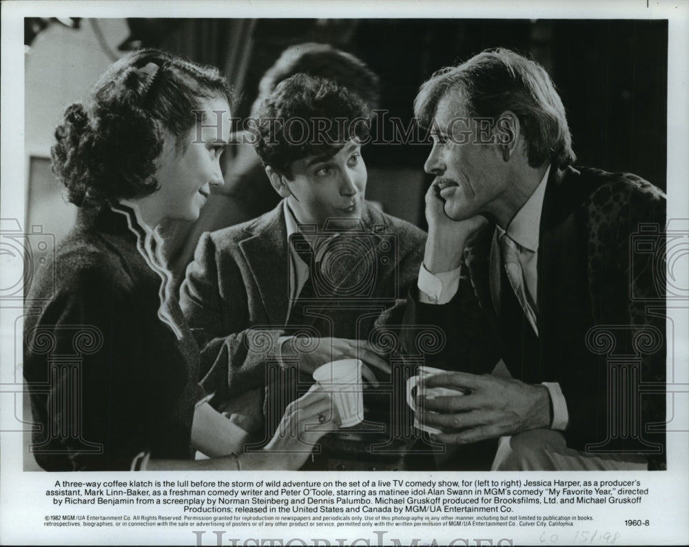 1982, Jessica Harper, Mark Linn-Baker in "My Favorite Year" Movie - Historic Images