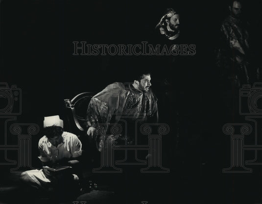 1988 Press Photo Jeffrey Bihr, Tom Hewitt & Charles Tuthill in The Tale of Lear. - Historic Images