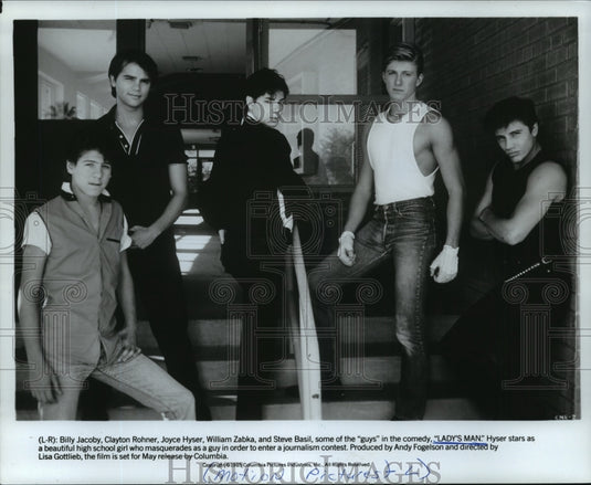 1985, Billy Jacoby, Clayton Rohner & Joyce Hyser in Lady's Man. - Historic Images