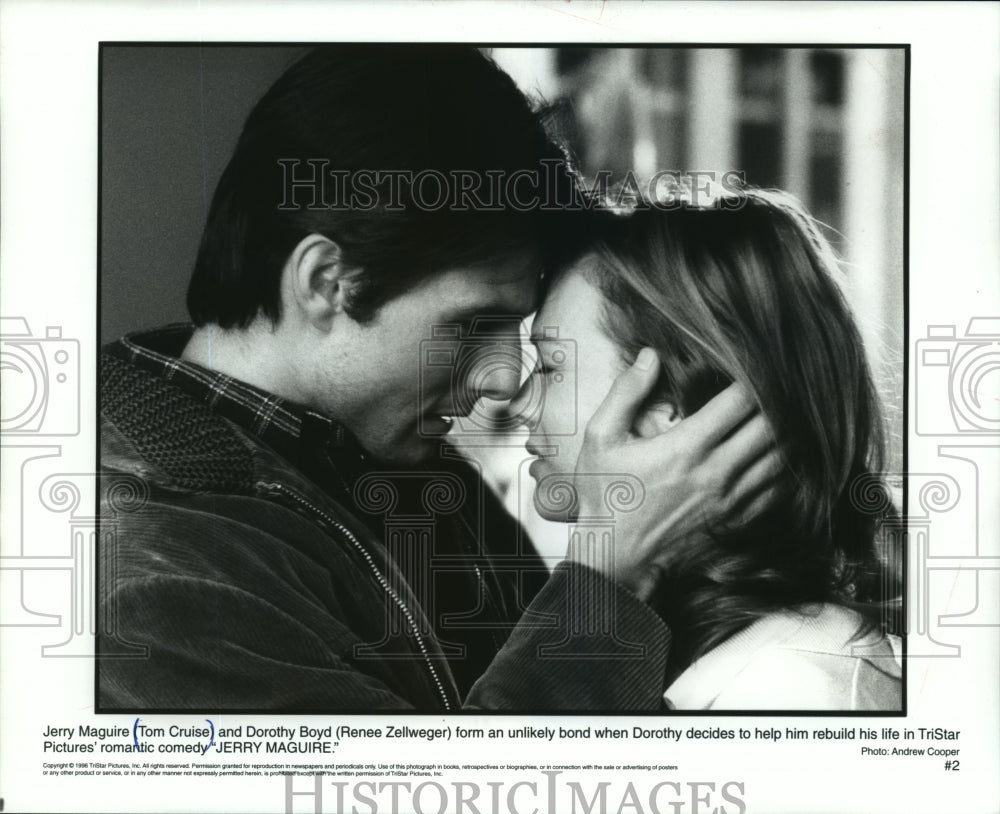 1996, Tom Cruise and Renee Zellweger star in Jerry Maguire. - Historic Images