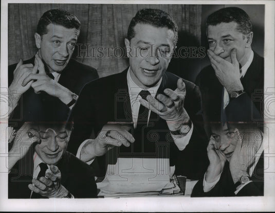 1960 Producer David Susskind finds words inadequate to convey views.-Historic Images