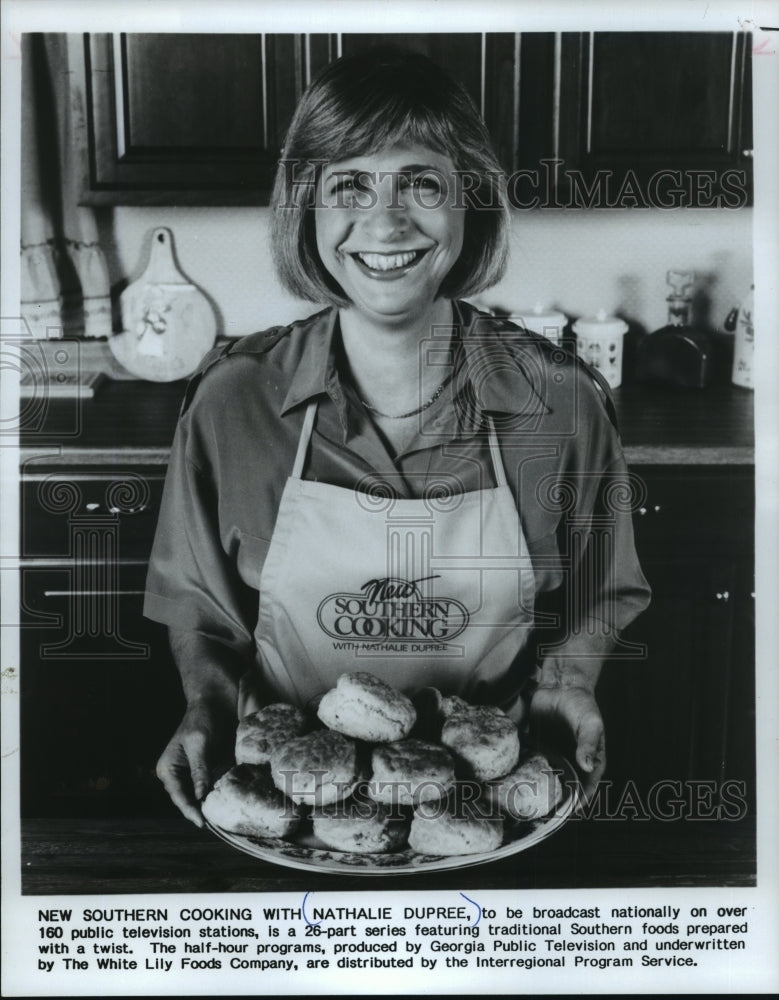 1986 Nathalie Dupree hosts Southern Cooking with Nathalie Dupree.-Historic Images