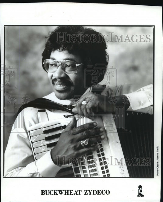 1989, Buckwheat Zydeco, American accordionist and zydeco musician. - Historic Images