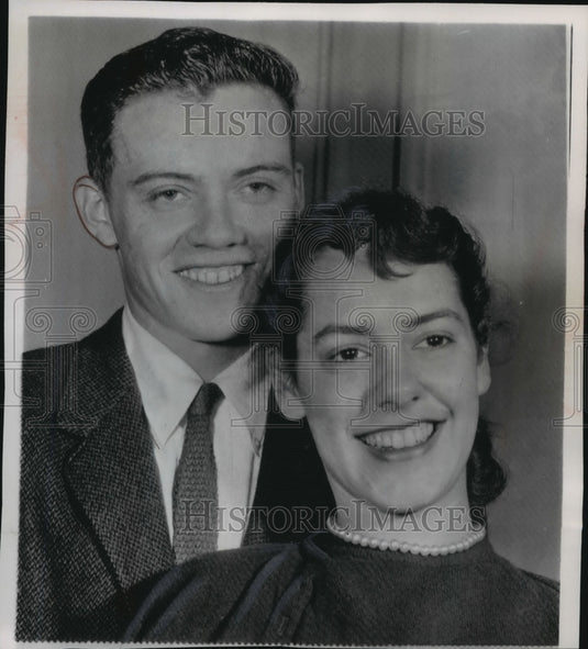 1956 Mr. and Mrs. William O. Douglas Jr. on honeymoon in Vancouver.-Historic Images