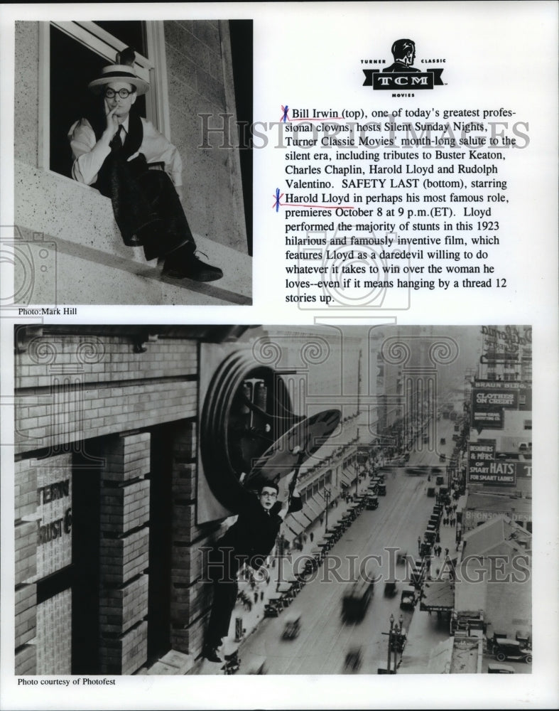 1923 Press Photo Bill Irwin and Harold Lloyd in Safety Last, silent era film.-Historic Images