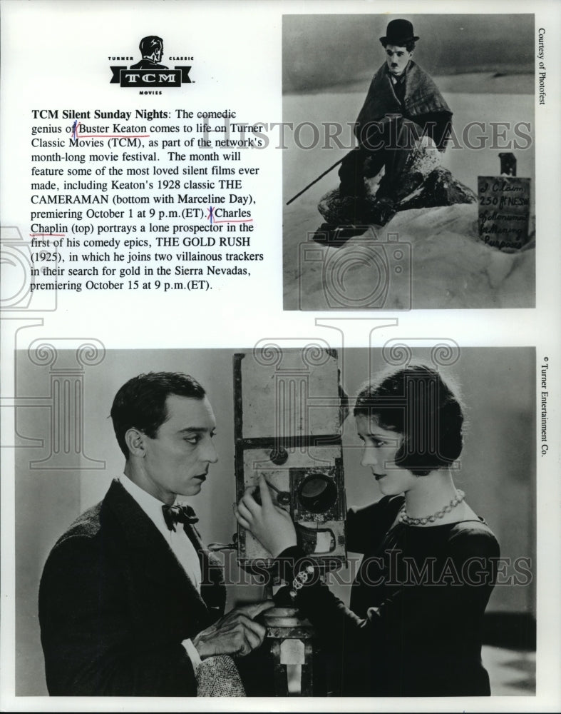 1928 Press Photo Scenes from The Cameraman and The Gold Rush, 1925 film.- Historic Images