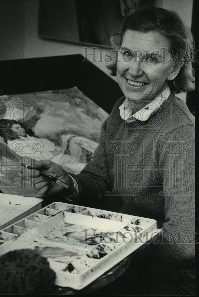 1986 Press Photo Portrait artist Jacqueline Denison of Milwaukee, Wisconsin. - Historic Images