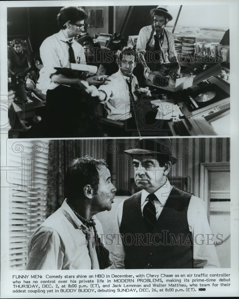 1982, Chevy Chase, Jack Lemmon, Walter Matthau in "Modern Problems" - Historic Images