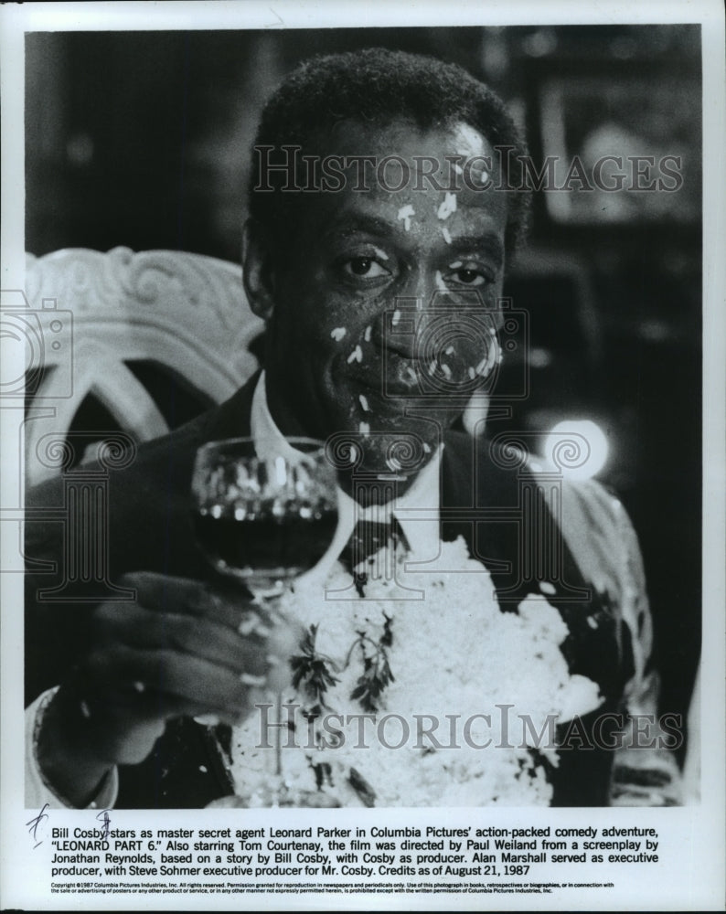 1987 Press Photo Actor Bill Cosby as Leonard Parser in &quot;Leonard Part 6&quot; - Historic Images
