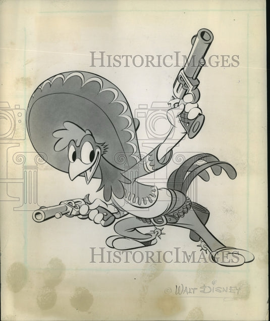1988, Panchito of "The Three Caballeros" Walt Disney Animated Film - Historic Images