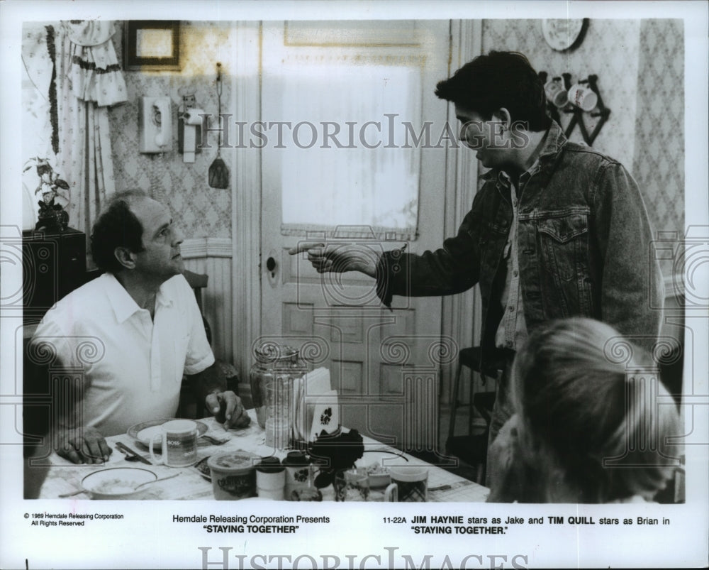 1989 Jim Haynie and Tim Quill star in Staying Together.-Historic Images
