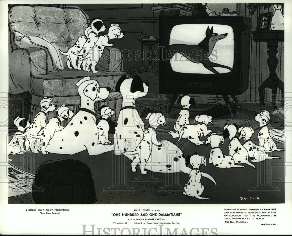 1961 Press Photo A scene from Walt Disney&#39;s One Hundred and One Dalmatians. - Historic Images