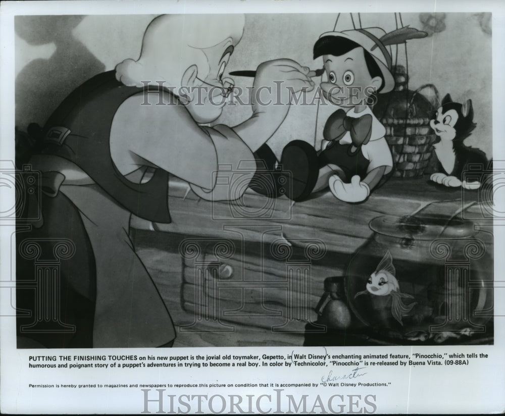 1978 Press Photo A scene from Walt Disney's cartoon film, Pinocchio. - mjp10276 - Historic Images