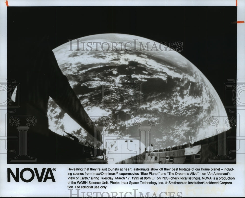 1992 Press Photo Earth from Space in “An Astronaut&#39;s View of Earth&quot; PBS TV - Historic Images