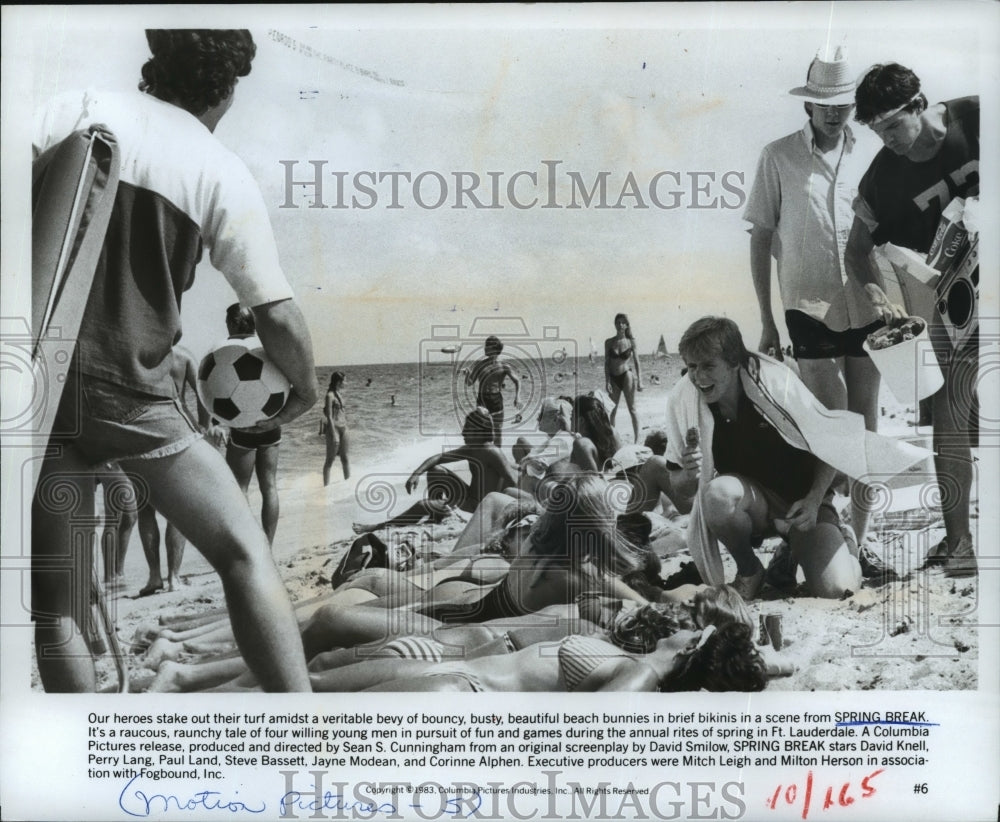 1983, Scene from "Spring Break" Starring David Knell, Perry Lang - Historic Images