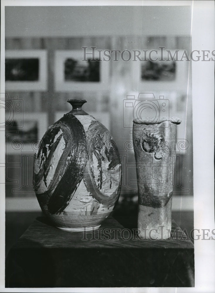 1965 Press Photo Vases by Paul Donhuaser in Art Originals Show - mjp10407-Historic Images