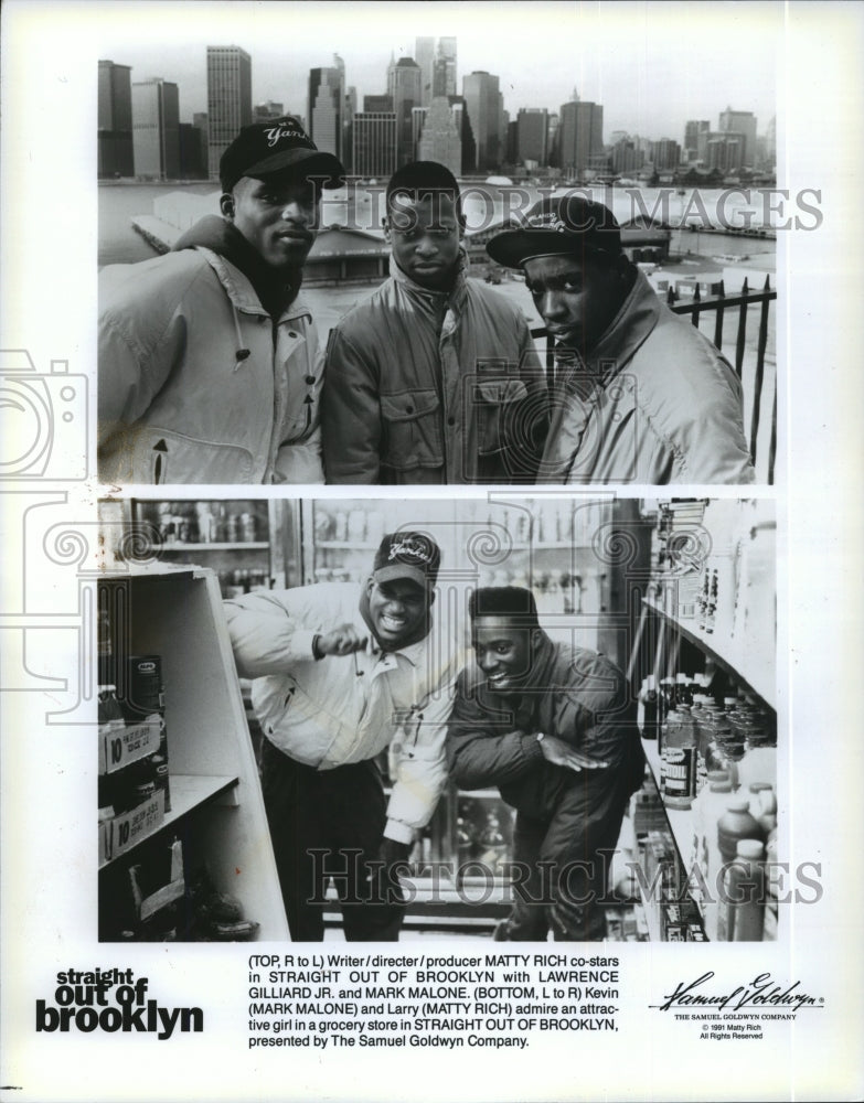 1991 Press Photo Matty Rich, Lawrence Gilliard Jr. in "Straight Out of Brooklyn" - Historic Images