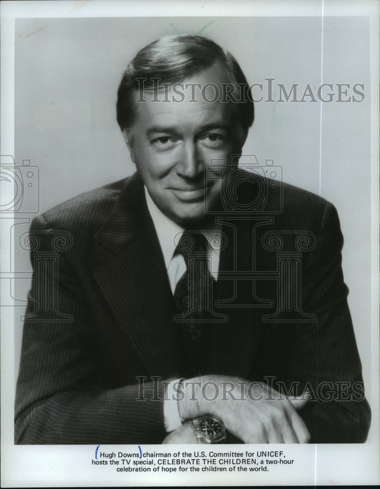 1985, Hugh Downs for UNICEF TV Special &quot;Celebrate the Children&quot; - Historic Images