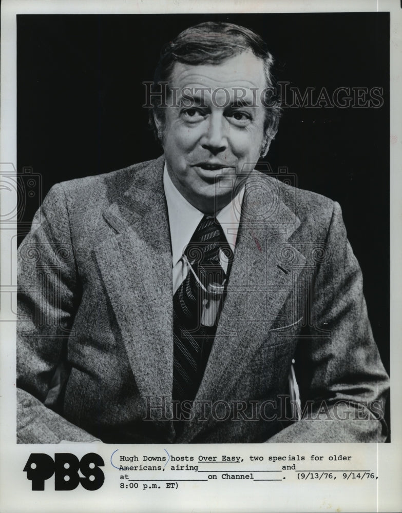 1976, Hugh Downs Hosts &quot;Over Easy&quot; PBS TV - mjp10465 - Historic Images
