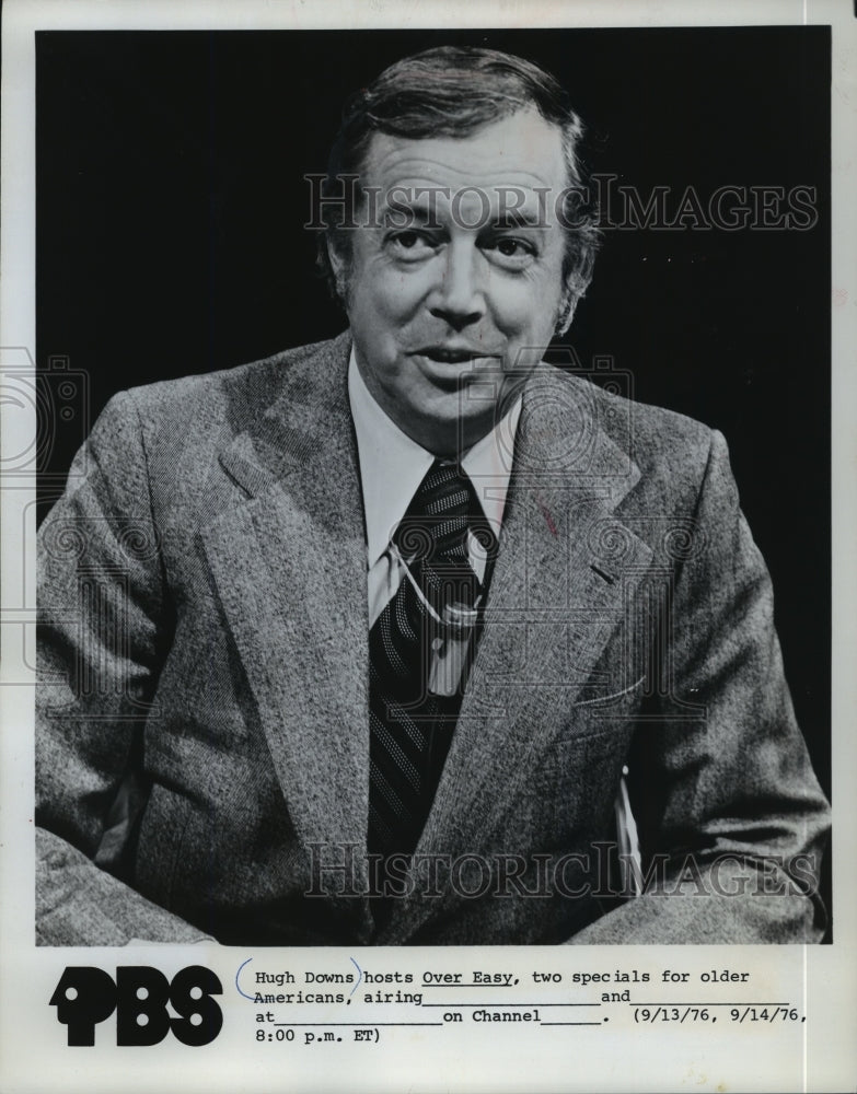 1976, Hugh Downs Hosts "Over Easy" PBS TV - mjp10465 - Historic Images