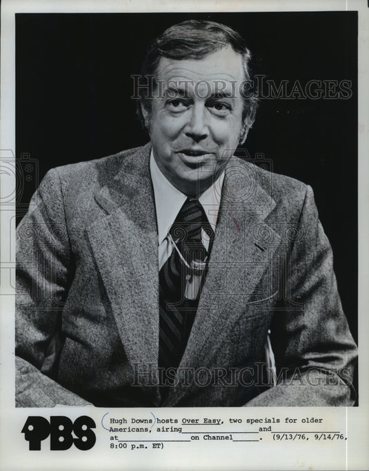 1976, Hugh Downs Hosts "Over Easy" PBS TV - mjp10465 - Historic Images