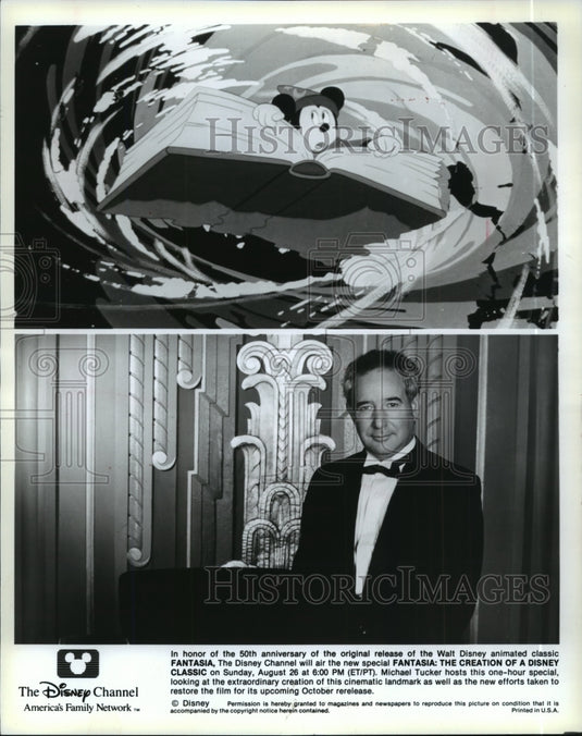 1990 Press Photo Michael Tucker hosts Fantasia: The Creation of a Disney Classic - Historic Images