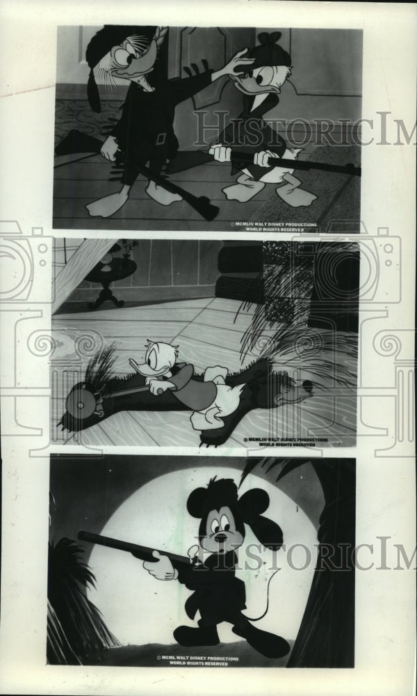 1950 Press Photo Mickey Mouse and Donald Duck, Walt Disney characters. - Historic Images