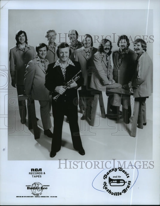1977 Press Photo Danny Davis and The Nashville Brass, country music group. - Historic Images