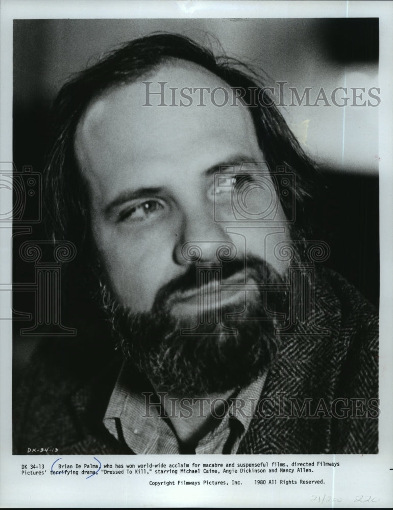 1980 Press Photo Brian De Palma, director of Dressed to Kill. - mjp10740 - Historic Images