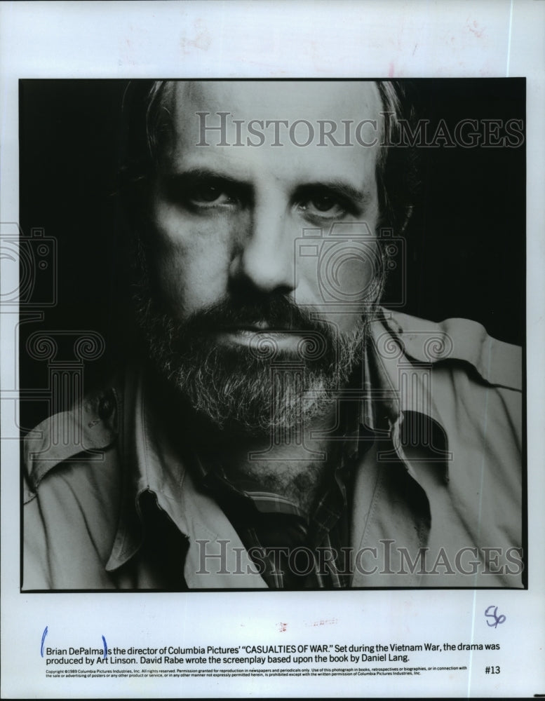1989 Press Photo Brian DePalma, director of Casualties of War. - mjp10742 - Historic Images
