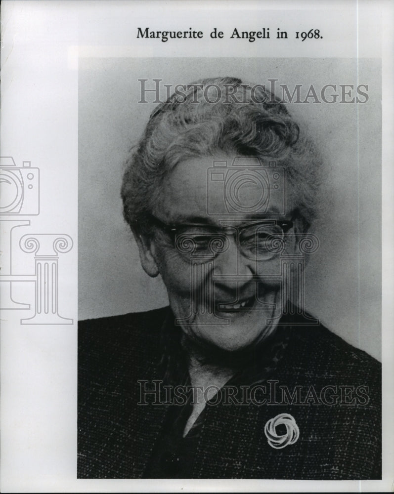 1968 Press Photo Marguerite de Angeli, author and artist of children&#39;s books. - Historic Images