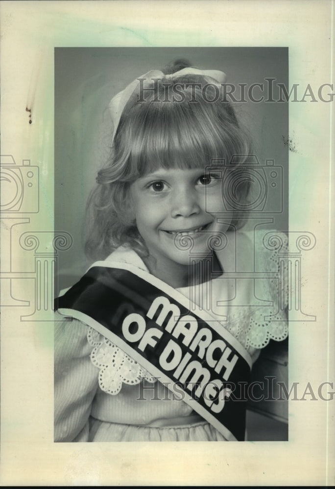 1985 Press Photo Kristen Ellis, 1985 National March of Dimes Poster Child. - Historic Images