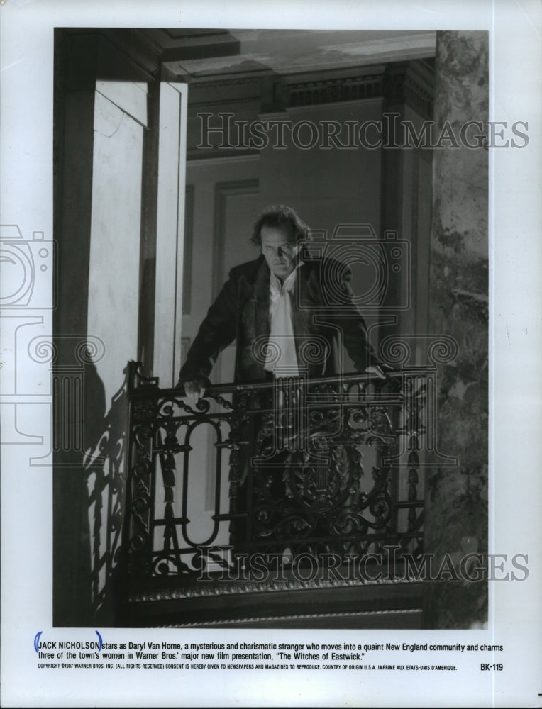 1987 Press Photo Actor Jack Nicholson in "The Witches of Eastwick" Movie - Historic Images