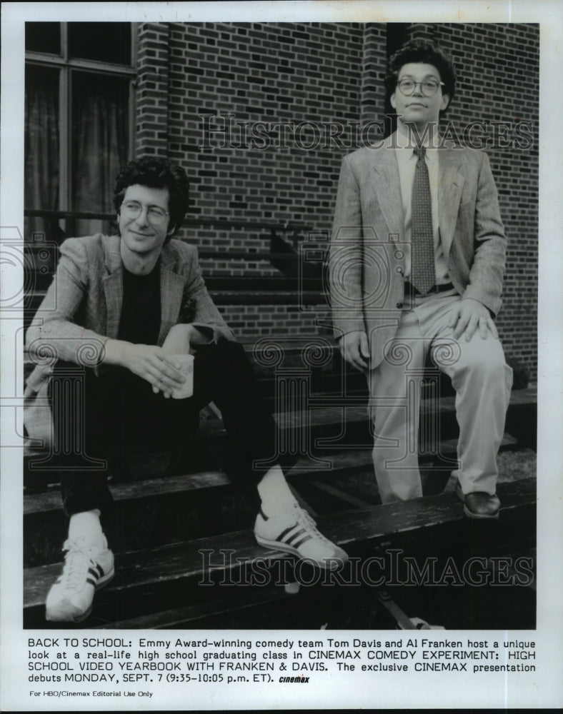 1987, Tom Davis, Al Franken, Hosts for &quot;Cinemax Comedy Experiment&quot; - Historic Images