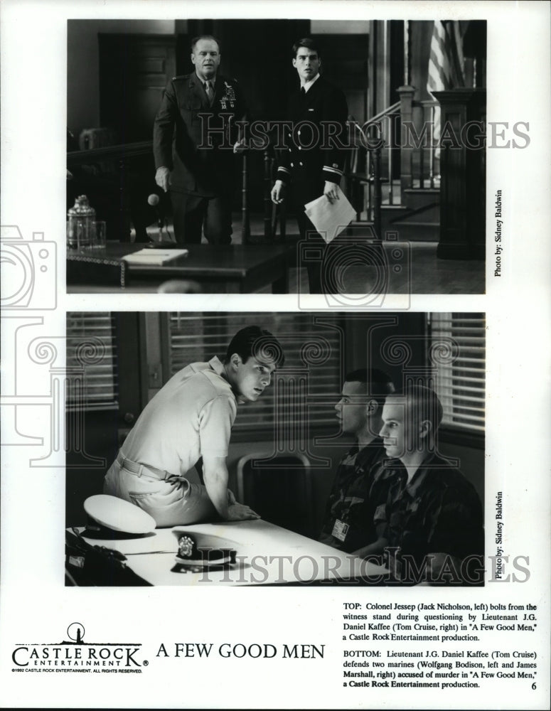 1992 Press Photo Tom Cruise and Jack Nicholson star in A Few Good Men. - Historic Images
