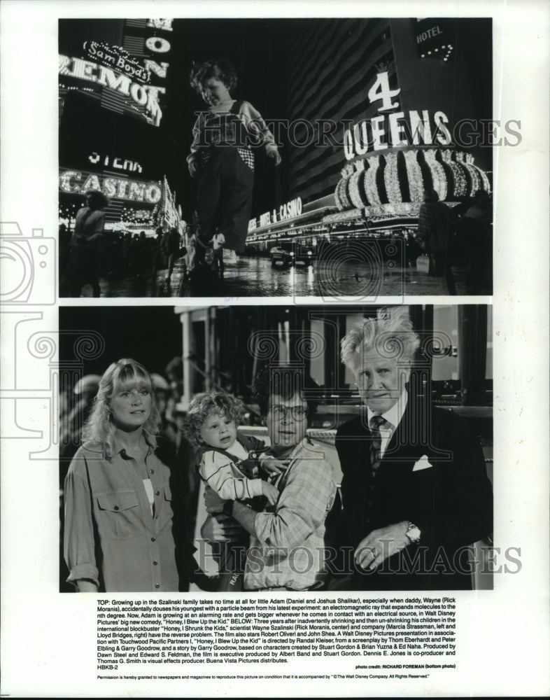 1992, Rick Moranis &amp; Marcia Strassman in Honey, I Blew Up the Kid. - Historic Images