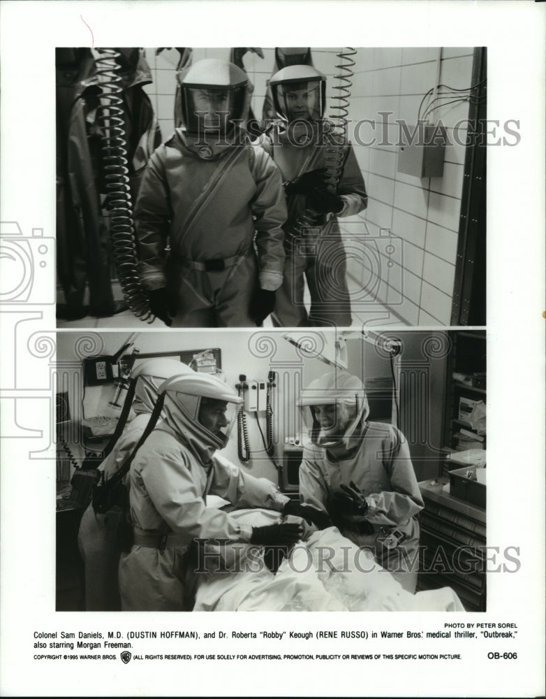 1995 Press Photo Dustin Hoffman and Rene Russo star in Outbreak. - mjp11378 - Historic Images