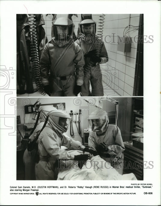 1995 Press Photo Dustin Hoffman and Rene Russo star in Outbreak. - mjp11378 - Historic Images