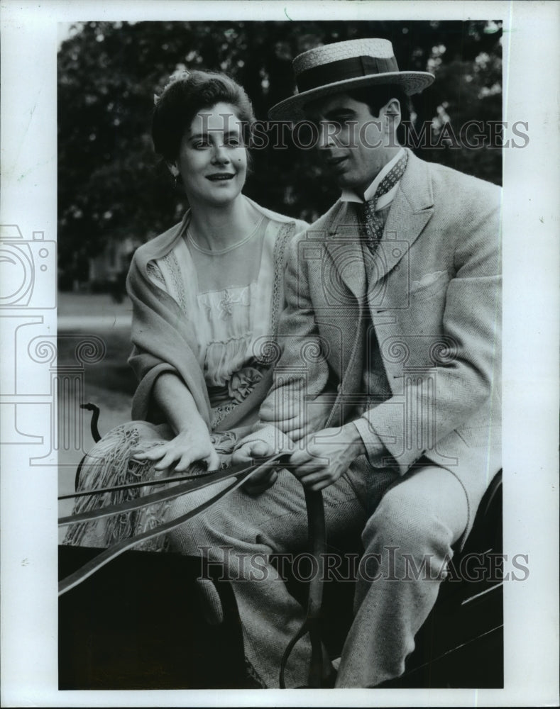 1986 Press Photo Hallie Foote and William Converse-Roberts in On Valentine's Day - Historic Images