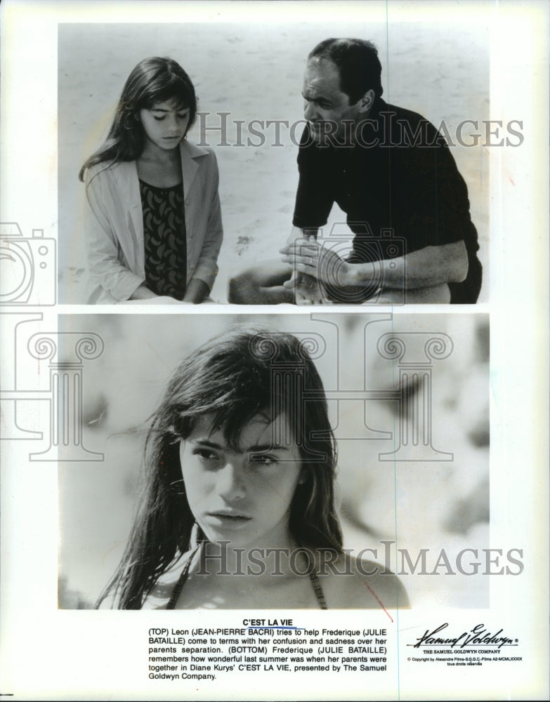 1989 Press Photo Jean-Pierre Bacri and Julie Bataille in C'Est La Vie. - Historic Images