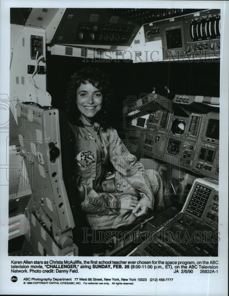 1990 Press Photo Karen Allen in a scene from Challenger, on ABC. - mjp11442 - Historic Images
